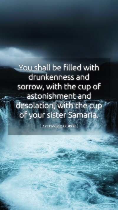 Picture 05 - Ezekiel 23:33 WEB Mobile Phone Wallpaper - You shall be filled with drunkenness and sorrow, - Mobile Bible Verse Wallpaper