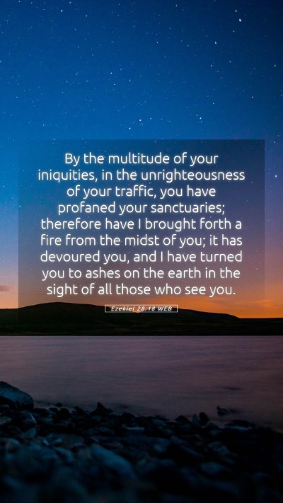 Picture 05 - Ezekiel 28:18 WEB Mobile Phone Wallpaper - By the multitude of your iniquities, in the - Mobile Bible Verse Wallpaper
