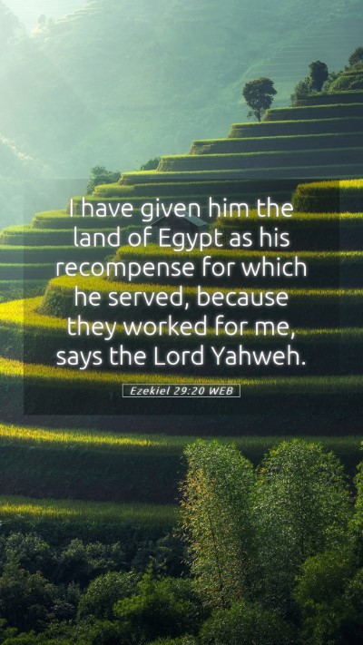Picture 05 - Ezekiel 29:20 WEB Mobile Phone Wallpaper - I have given him the land of Egypt as his - Mobile Bible Verse Wallpaper
