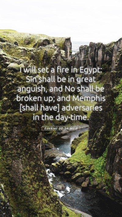 Picture 05 - Ezekiel 30:16 WEB Mobile Phone Wallpaper - I will set a fire in Egypt: Sin shall be in great - Mobile Bible Verse Wallpaper