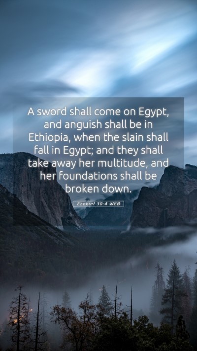 Picture 05 - Ezekiel 30:4 WEB Mobile Phone Wallpaper - A sword shall come on Egypt, and anguish shall be - Mobile Bible Verse Wallpaper