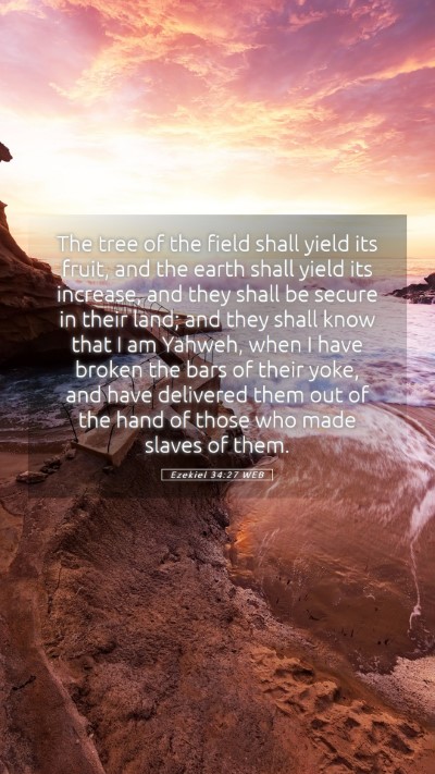 Picture 05 - Ezekiel 34:27 WEB Mobile Phone Wallpaper - The tree of the field shall yield its fruit, and - Mobile Bible Verse Wallpaper