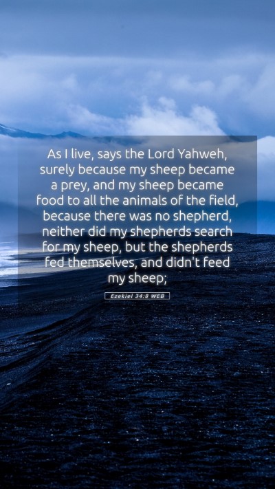 Picture 05 - Ezekiel 34:8 WEB Mobile Phone Wallpaper - As I live, says the Lord Yahweh, surely because - Mobile Bible Verse Wallpaper