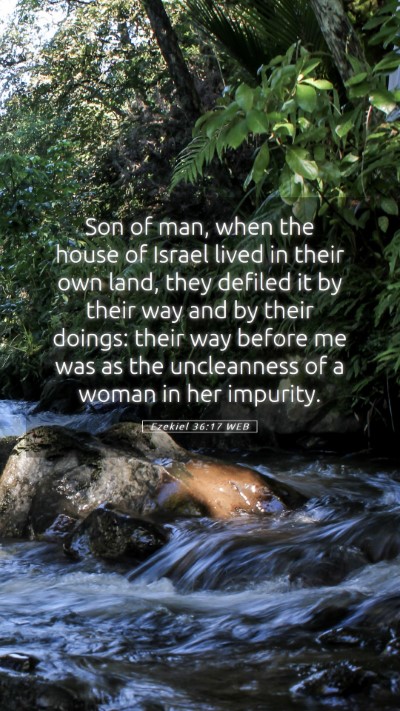 Picture 05 - Ezekiel 36:17 WEB Mobile Phone Wallpaper - Son of man, when the house of Israel lived in - Mobile Bible Verse Wallpaper