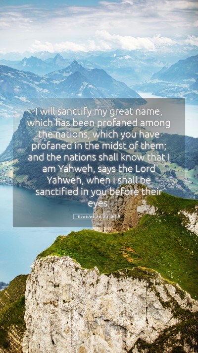 Picture 05 - Ezekiel 36:23 WEB Mobile Phone Wallpaper - I will sanctify my great name, which has been - Mobile Bible Verse Wallpaper