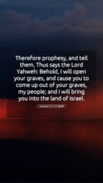 Picture 05 - Ezekiel 37:12 WEB Mobile Phone Wallpaper - Therefore prophesy, and tell them, Thus says the - Mobile Bible Verse Wallpaper