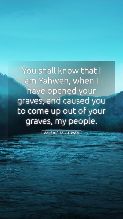 Picture 05 - Ezekiel 37:13 WEB Mobile Phone Wallpaper - You shall know that I am Yahweh, when I have - Mobile Bible Verse Wallpaper