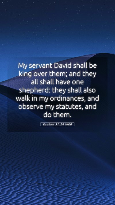 Picture 05 - Ezekiel 37:24 WEB Mobile Phone Wallpaper - My servant David shall be king over them; and - Mobile Bible Verse Wallpaper