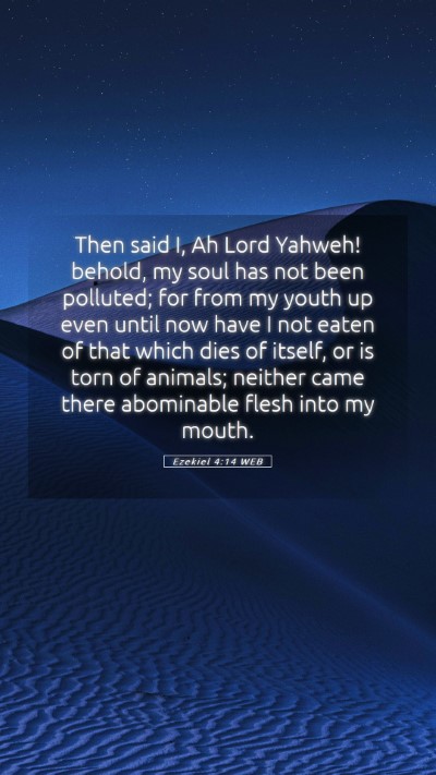 Picture 05 - Ezekiel 4:14 WEB Mobile Phone Wallpaper - Then said I, Ah Lord Yahweh! behold, my soul has - Mobile Bible Verse Wallpaper