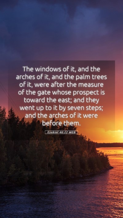 Picture 05 - Ezekiel 40:22 WEB Mobile Phone Wallpaper - The windows of it, and the arches of it, and the - Mobile Bible Verse Wallpaper