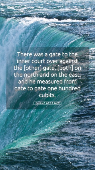 Picture 05 - Ezekiel 40:23 WEB Mobile Phone Wallpaper - There was a gate to the inner court over against - Mobile Bible Verse Wallpaper