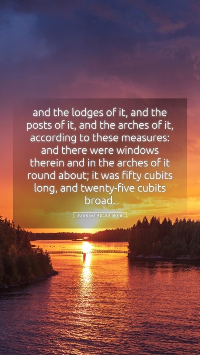 Picture 05 - Ezekiel 40:33 WEB Mobile Phone Wallpaper - and the lodges of it, and the posts of it, and - Mobile Bible Verse Wallpaper