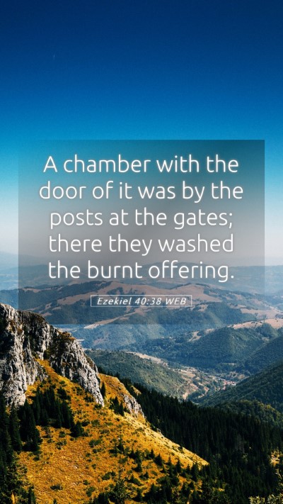 Picture 05 - Ezekiel 40:38 WEB Mobile Phone Wallpaper - A chamber with the door of it was by the posts at - Mobile Bible Verse Wallpaper