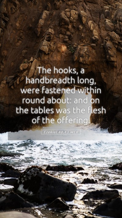 Picture 05 - Ezekiel 40:43 WEB Mobile Phone Wallpaper - The hooks, a handbreadth long, were fastened - Mobile Bible Verse Wallpaper
