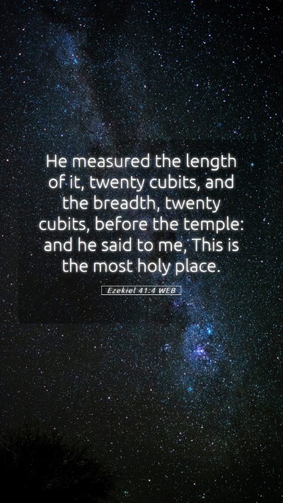 Picture 05 - Ezekiel 41:4 WEB Mobile Phone Wallpaper - He measured the length of it, twenty cubits, and - Mobile Bible Verse Wallpaper