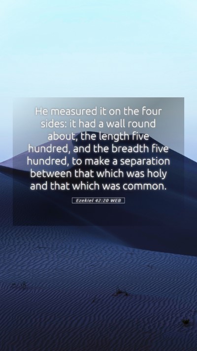 Picture 05 - Ezekiel 42:20 WEB Mobile Phone Wallpaper - He measured it on the four sides: it had a wall - Mobile Bible Verse Wallpaper