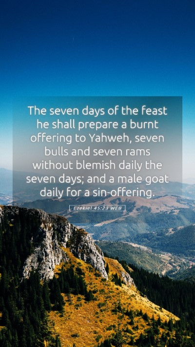 Picture 05 - Ezekiel 45:23 WEB Mobile Phone Wallpaper - The seven days of the feast he shall prepare a - Mobile Bible Verse Wallpaper