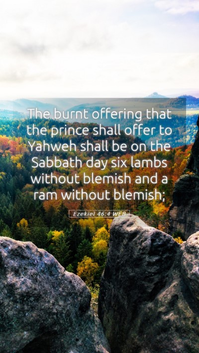 Picture 05 - Ezekiel 46:4 WEB Mobile Phone Wallpaper - The burnt offering that the prince shall offer to - Mobile Bible Verse Wallpaper
