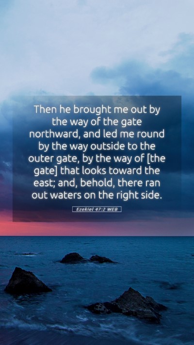 Picture 05 - Ezekiel 47:2 WEB Mobile Phone Wallpaper - Then he brought me out by the way of the gate - Mobile Bible Verse Wallpaper