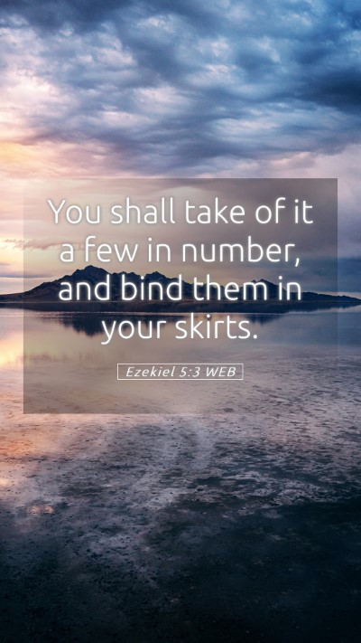 Picture 05 - Ezekiel 5:3 WEB Mobile Phone Wallpaper - You shall take of it a few in number, and bind - Mobile Bible Verse Wallpaper