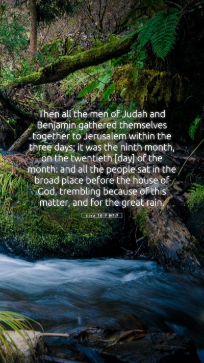 Picture 05 - Ezra 10:9 WEB Mobile Phone Wallpaper - Then all the men of Judah and Benjamin gathered - Mobile Bible Verse Wallpaper