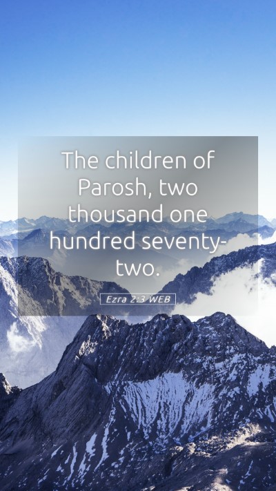 Picture 05 - Ezra 2:3 WEB Mobile Phone Wallpaper - The children of Parosh, two thousand one hundred - Mobile Bible Verse Wallpaper