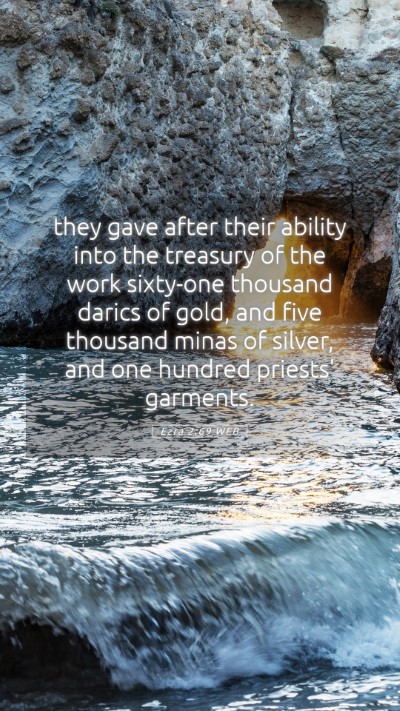 Picture 05 - Ezra 2:69 WEB Mobile Phone Wallpaper - they gave after their ability into the treasury - Mobile Bible Verse Wallpaper