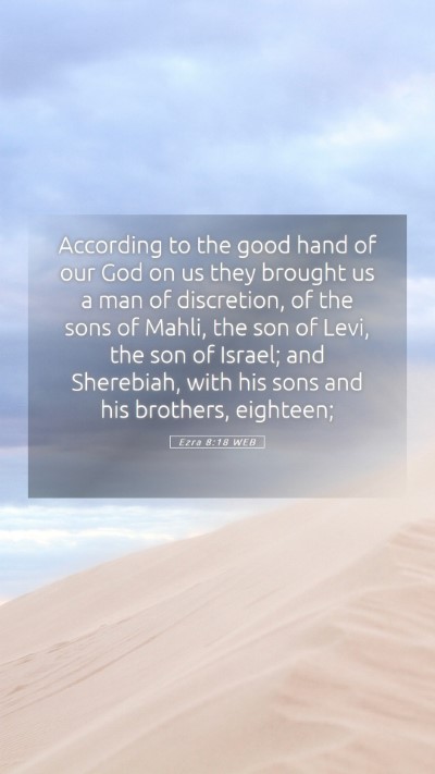 Picture 05 - Ezra 8:18 WEB Mobile Phone Wallpaper - According to the good hand of our God on us they - Mobile Bible Verse Wallpaper