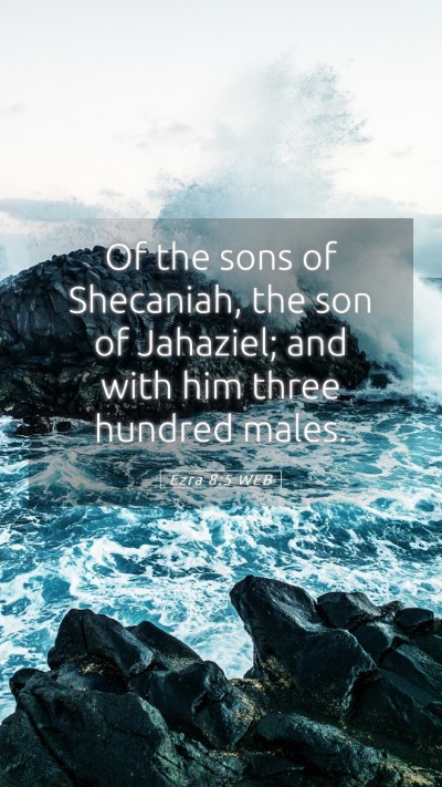 Picture 05 - Ezra 8:5 WEB Mobile Phone Wallpaper - Of the sons of Shecaniah, the son of Jahaziel; - Mobile Bible Verse Wallpaper