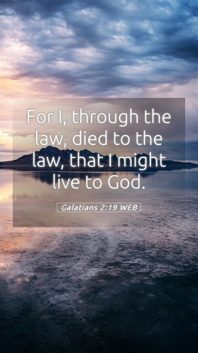 Picture 05 - Galatians 2:19 WEB Mobile Phone Wallpaper - For I, through the law, died to the law, that I - Mobile Bible Verse Wallpaper
