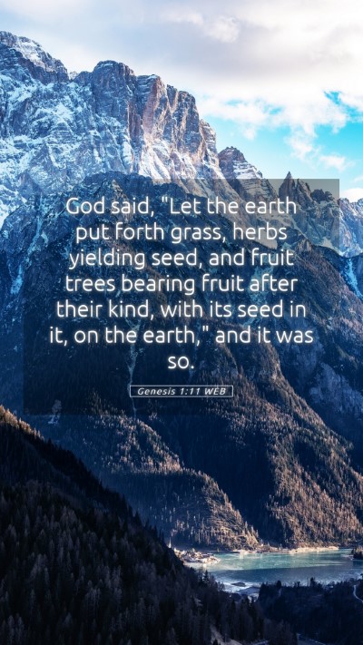 Picture 05 - Genesis 1:11 WEB Mobile Phone Wallpaper - God said, 