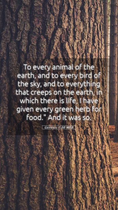 Picture 05 - Genesis 1:30 WEB Mobile Phone Wallpaper - To every animal of the earth, and to every bird - Mobile Bible Verse Wallpaper