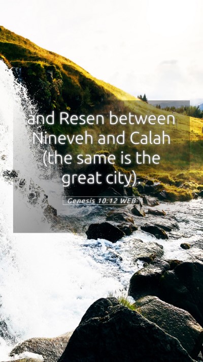 Picture 05 - Genesis 10:12 WEB Mobile Phone Wallpaper - and Resen between Nineveh and Calah (the same is - Mobile Bible Verse Wallpaper