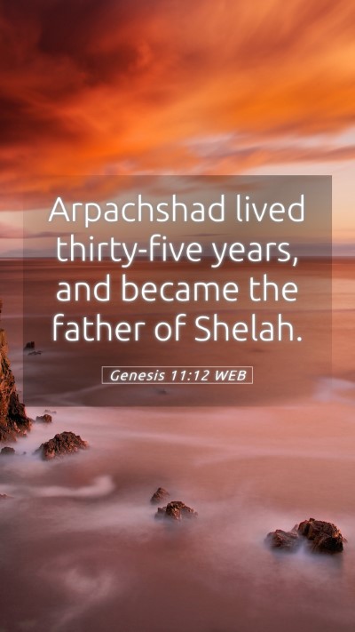 Picture 05 - Genesis 11:12 WEB Mobile Phone Wallpaper - Arpachshad lived thirty-five years, and became - Mobile Bible Verse Wallpaper
