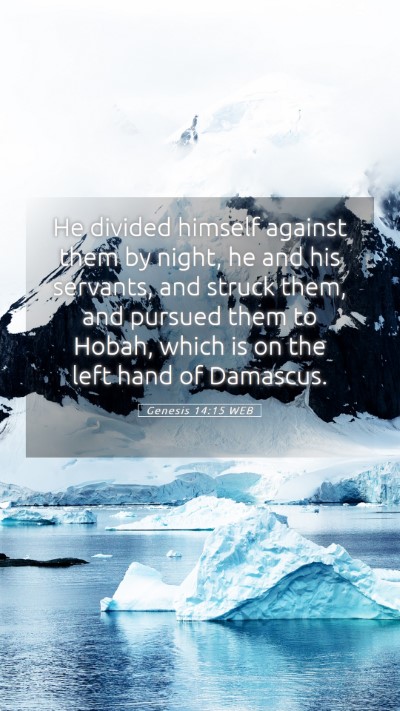 Picture 05 - Genesis 14:15 WEB Mobile Phone Wallpaper - He divided himself against them by night, he and - Mobile Bible Verse Wallpaper