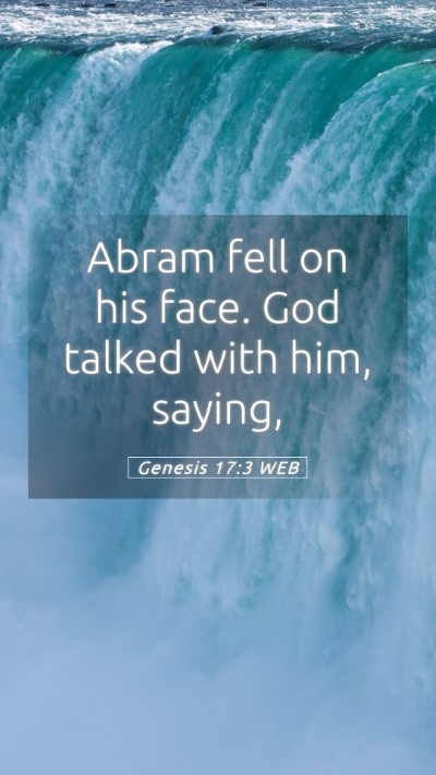 Picture 05 - Genesis 17:3 WEB Mobile Phone Wallpaper - Abram fell on his face. God talked with him, - Mobile Bible Verse Wallpaper