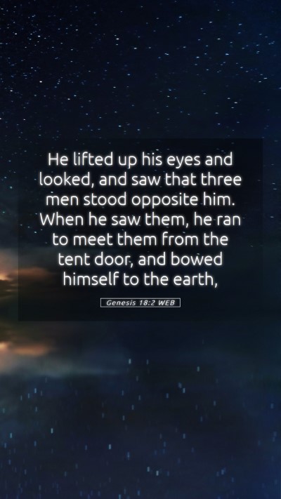 Picture 05 - Genesis 18:2 WEB Mobile Phone Wallpaper - He lifted up his eyes and looked, and saw that - Mobile Bible Verse Wallpaper