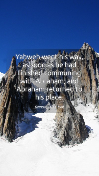 Picture 05 - Genesis 18:33 WEB Mobile Phone Wallpaper - Yahweh went his way, as soon as he had finished - Mobile Bible Verse Wallpaper