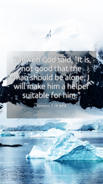 Picture 05 - Genesis 2:18 WEB Mobile Phone Wallpaper - Yahweh God said, 