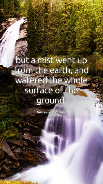 Picture 05 - Genesis 2:6 WEB Mobile Phone Wallpaper - but a mist went up from the earth, and watered - Mobile Bible Verse Wallpaper