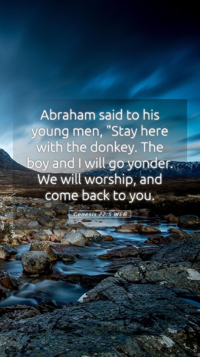 Picture 05 - Genesis 22:5 WEB Mobile Phone Wallpaper - Abraham said to his young men, 