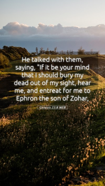 Picture 05 - Genesis 23:8 WEB Mobile Phone Wallpaper - He talked with them, saying, 