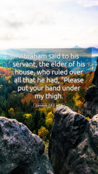 Picture 05 - Genesis 24:2 WEB Mobile Phone Wallpaper - Abraham said to his servant, the elder of his - Mobile Bible Verse Wallpaper