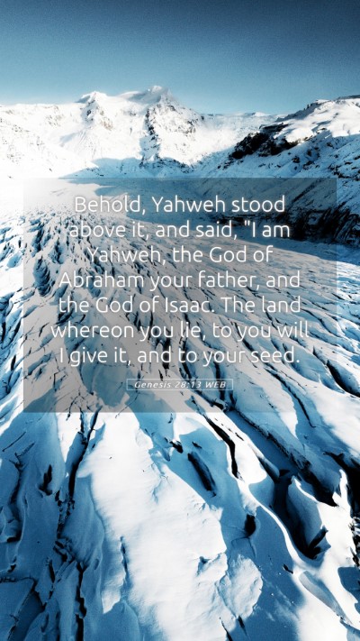 Picture 05 - Genesis 28:13 WEB Mobile Phone Wallpaper - Behold, Yahweh stood above it, and said, 
