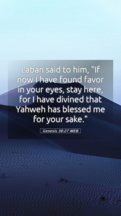 Picture 05 - Genesis 30:27 WEB Mobile Phone Wallpaper - Laban said to him, 