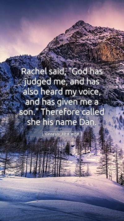 Picture 05 - Genesis 30:6 WEB Mobile Phone Wallpaper - Rachel said, 