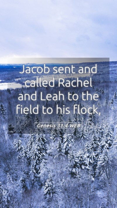 Picture 05 - Genesis 31:4 WEB Mobile Phone Wallpaper - Jacob sent and called Rachel and Leah to the - Mobile Bible Verse Wallpaper