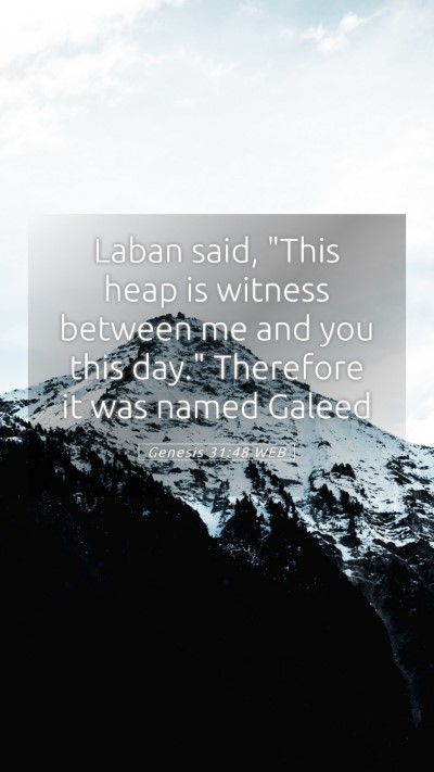 Picture 05 - Genesis 31:48 WEB Mobile Phone Wallpaper - Laban said, 