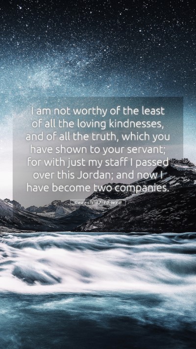 Picture 05 - Genesis 32:10 WEB Mobile Phone Wallpaper - I am not worthy of the least of all the loving - Mobile Bible Verse Wallpaper
