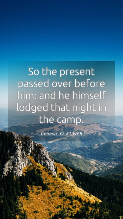 Picture 05 - Genesis 32:21 WEB Mobile Phone Wallpaper - So the present passed over before him: and he - Mobile Bible Verse Wallpaper